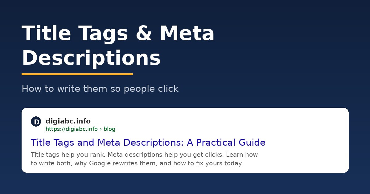 Title Tags and Meta Descriptions: How to Write Them So People Click